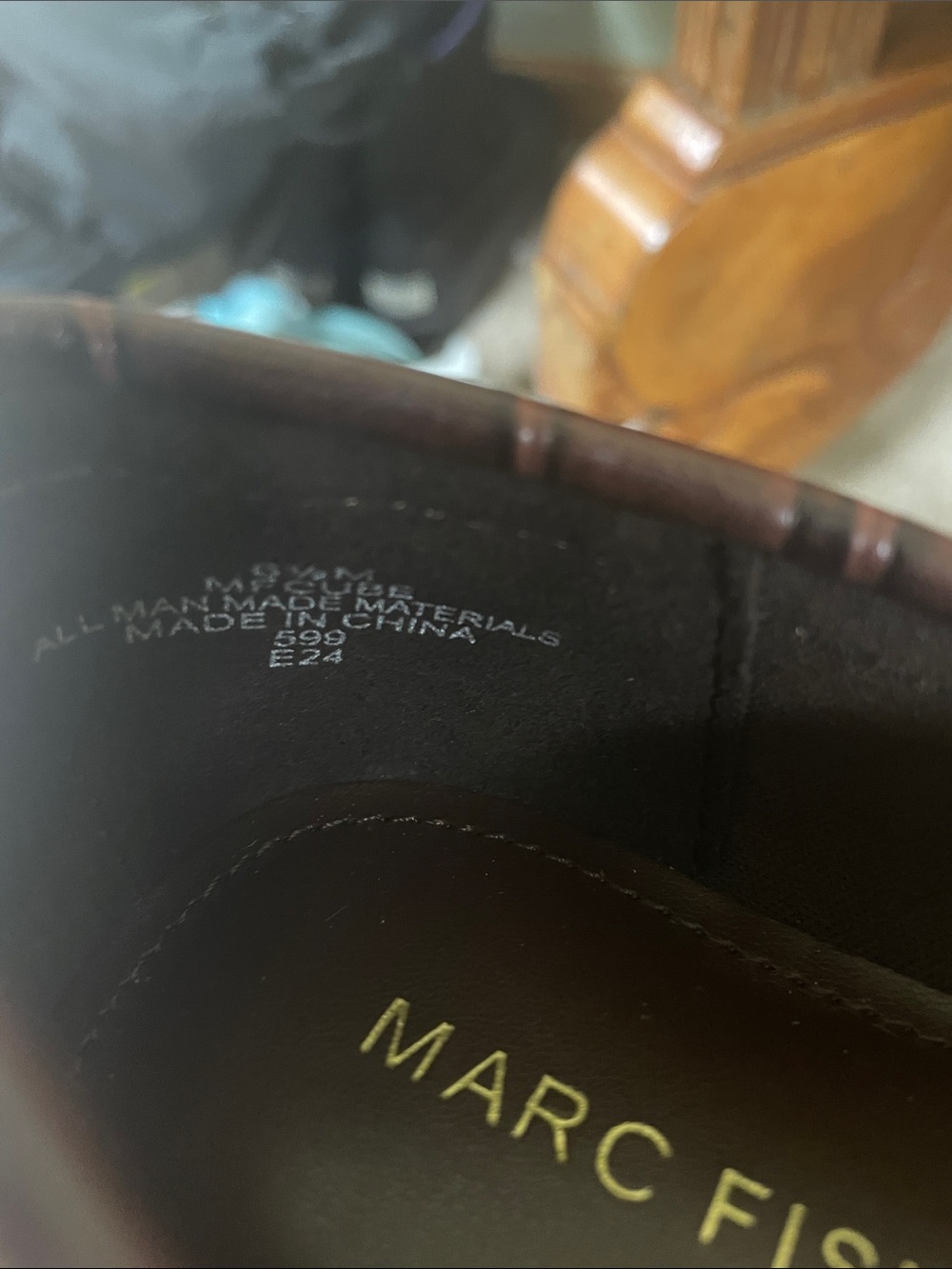 Marc Fisher Croc-Embossed Platform Penny Loafers in Brown - Picture 8 of 9